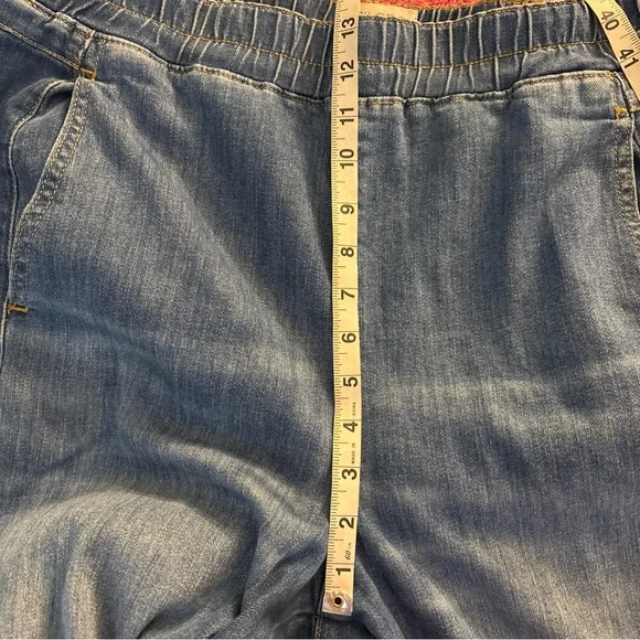 Anthropologie PILCRO The Izzie Relaxed Pull-On Barrel Denim Jeans Pants Size L P - Picture 10 of 11